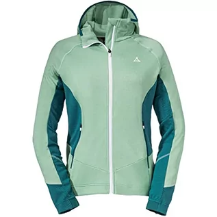 Bluzy damskie - Schöffel W polarowa bluza z kapturem Forillon zielona - sportowa ekologiczna damska bluza z kapturem, rozmiar 44 - kolor miętowy Matcha - grafika 1
