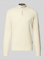 Swetry męskie - Bluza z kołnierzem o kroju regular fit z mieszanki żywej wełny i kaszmiru model ‘HEMARLO’ - miniaturka - grafika 1