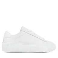 Sneakersy damskie - Sneakersy Tommy Jeans Tjw Leather Cupsole Ess EN0EN02507 Biały - miniaturka - grafika 1