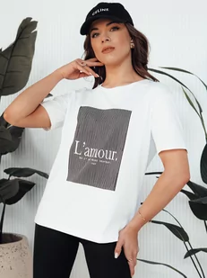 T-shirt damski LAMOUR biały Dstreet RY2588-M/L - Bluzki damskie - miniaturka - grafika 1