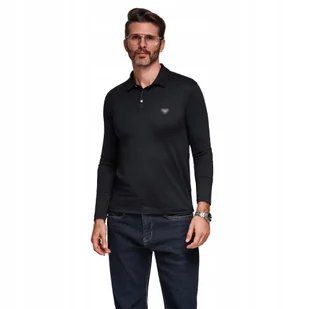 Polo koszulka z długim rękawem zapinana na guziki czarna V1 OM-POLS-0139 M - Koszulki męskie Polo koszulka z długim rękawem zapinana na guziki czarna V1 OM-POLS-0139 M - Koszulki męskie - miniaturka - grafika 1