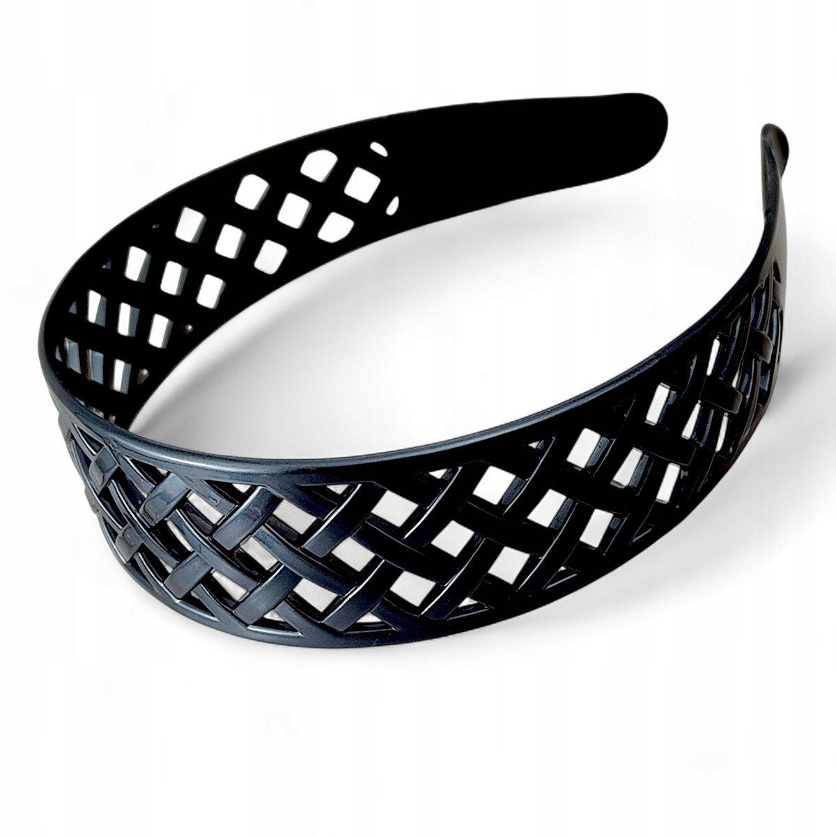 Opaska do włosów Francuska Mocna Elastyczna Grafitowa