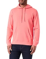 Bluzy męskie - Champion Męska bluza z kapturem Legacy American Classics Heavy Power blend Terry małe logo z kapturem, różowa cyklamenka, S - miniaturka - grafika 1