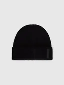 Czapki męskie - 4F Czapka beanie wełniana męska - czarna M - miniaturka - grafika 1