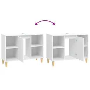 Szafka pod umywalkę, biała, 80x33x60 cm Lumarko! - Toaletki - miniaturka - grafika 10