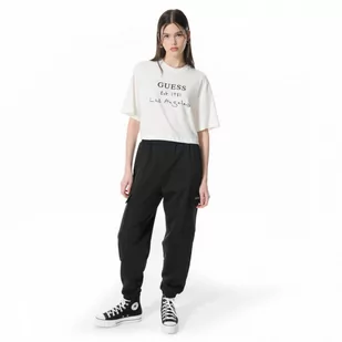 Damskie spodnie dresowe joggery Guess Ruth Cargo Pants - czarne - GUESS - Spodnie sportowe damskie - miniaturka - grafika 1