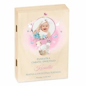 Pamiątka Chrztu Świętego - Sztućce dla dzieci zestaw w drewnianym etui z nadrukiem - miniaturka - grafika 1