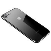 Etui i futerały do telefonów - Clear Color case żelowy pokrowiec etui z metaliczną ramką iPhone SE 2022 / SE 2020 / iPhone 8 / iPhone 7 czarny - miniaturka - grafika 1