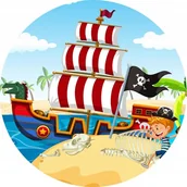 Akcesoria do pakowania - Naklejki 4 cm dla dzieci piraci statek - miniaturka - grafika 1