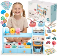 Zabawki AGD - Drewniana kawiarnia lodziarnia zabawka dla dzieci Nukido NK-880 - miniaturka - grafika 1