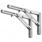 Zawiasy, okucia i inne akcesoria - Składany wspornik półki, uchwyt oszczędzający miejsce, zawias do stołu składanego montowany na ścianie, 20 cm, 2 szt. – srebrny - miniaturka - grafika 1