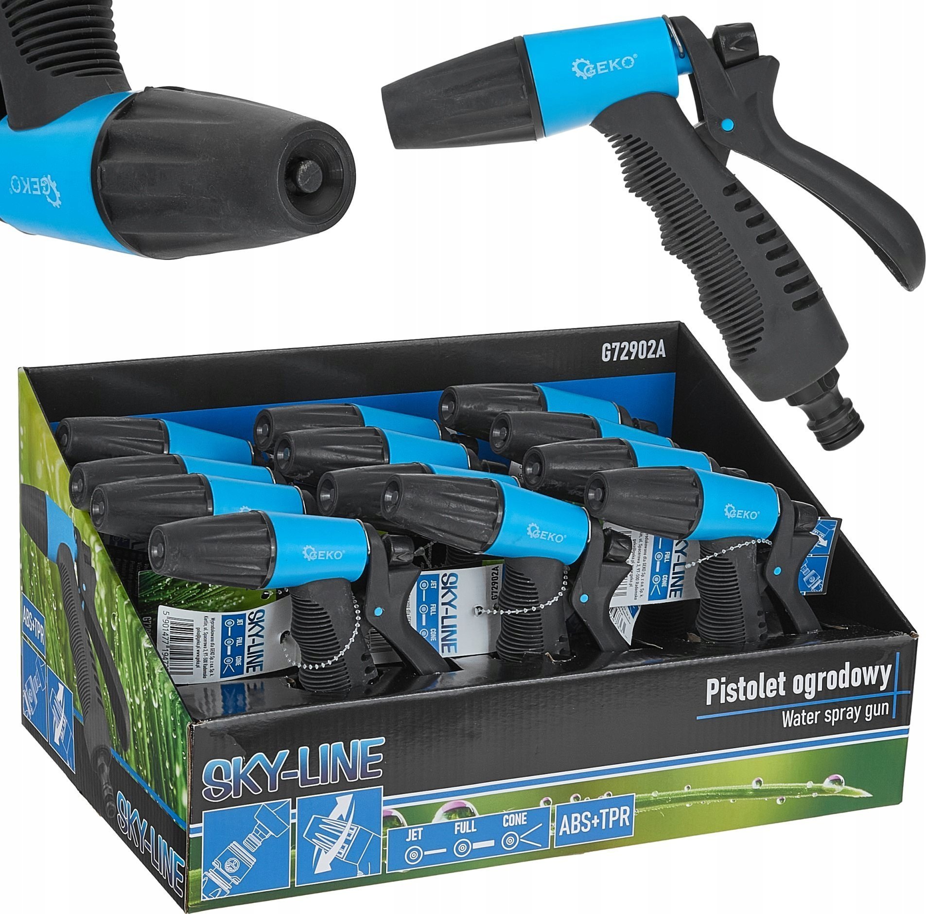 Pistolet ogrodowy regulowany SKY-LINE – kartonik wystawowy 12/24