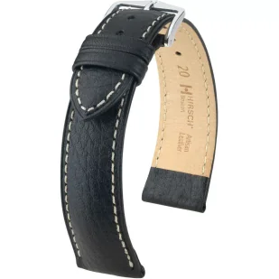 Czarny pasek skórzany 22 mm HIRSCH Boston 001302050-2-22 (L) RATY | GRATIS WYSYŁKA | GRATIS ZWROT DO  1 ROKU | 100% ORYGINAŁ!! - Akcesoria do zegarków - miniaturka - grafika 1