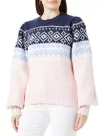 Swetry damskie - LIBBI Damski sweter z dzianiny 12419408-LI01, granatowy różowy, XL/XXL, Marine Rosa, XL-XXL - miniaturka - grafika 1