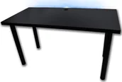 Biurka gamingowe - Biurko Daming Model 2 Czarne 136 cmx66 cm x 1,8 cm z okrągłym przepustem na kable - miniaturka - grafika 1