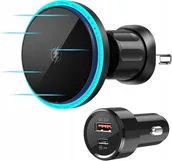 Ładowarki samochodowe - Magnetyczna Ładowarka samochodowa do iphone 12,13,14,15,16 uchwyt na kratkę - miniaturka - grafika 1