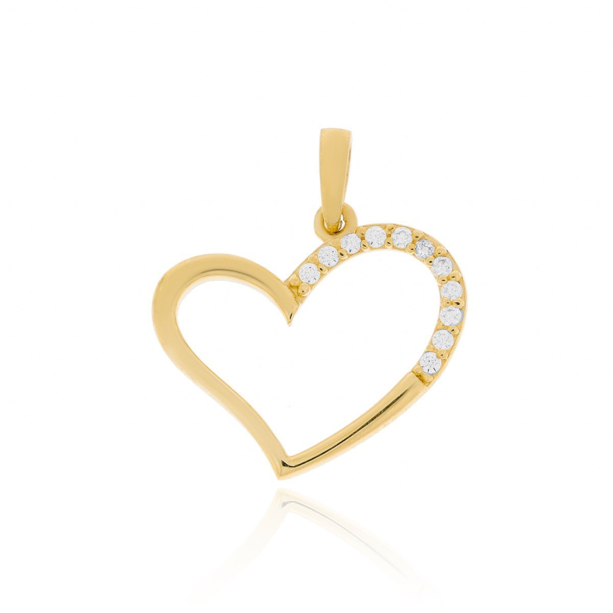 Złota zawieszka serduszko z cyrkoniami pr. 333
