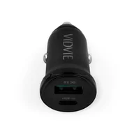 Ładowarki samochodowe - Ładowarka samochodowa VIDVIE CC532 1xUSB + 1xType C 30W czarny - miniaturka - grafika 1