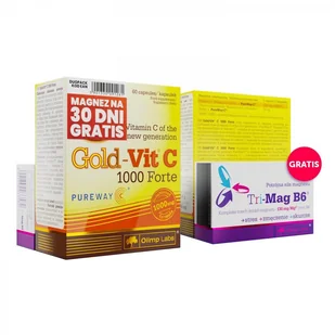 Olimp Gold-vit C 1000 mg forte x 60 kaps + Tri-mag b6 x 30 tabl - Witaminy i minerały - miniaturka - grafika 1