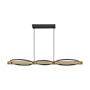 Natano lampa wisząca 3xLED/38W czarna/drewno PND-55362-40W-WO - Lampy sufitowe - miniaturka - grafika 1
