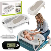 Wanienki dla dzieci - WANIENKA DZIECIĘCA Z TERMOMETREM HARMONY SZARA LEŻACZEK - miniaturka - grafika 1