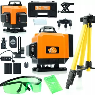 Rosfix Poziomica laserowa Rosfix Orange Tiger 16 linii ROT16L + Zielona tarcza do odczytu pomiaru + Zielone okulary zabezpieczające + Statyw 43-120cm - Poziomice laserowe - miniaturka - grafika 1