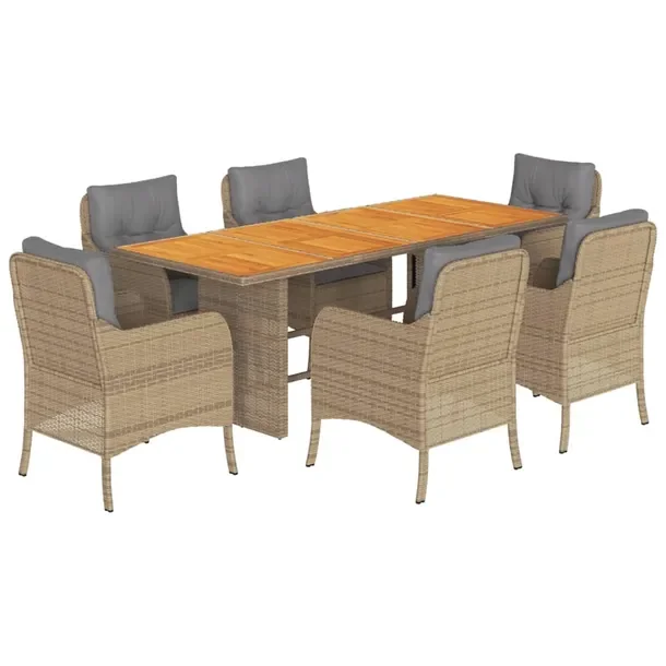 Zestaw mebli ogrodowych rattan PE 190x80x74 cm beżowo-brązowy