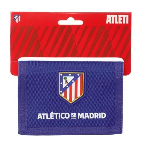 Safta ATLETIC DE MADRID - Portfel z zagłówkiem, portfel, portmonetka, wygodny i wszechstronny, jakość i wytrzymałość, 12,5 x 9,5 cm, Czerwony/niebieski/biały, M, Casual