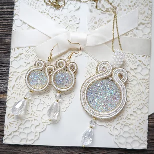 Mrosoutache Ślubny komplet biżuterii soutache - Zestawy biżuterii dla kobiet - miniaturka - grafika 1