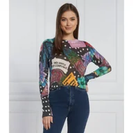 Bluzki damskie - Desigual Bluzka | Cropped Fit | z dodatkiem lnu - miniaturka - grafika 1