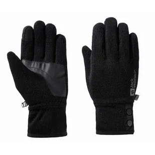 Rękawice polarowe Jack Wolfskin WINTER WOOL GLOVE black - XS - Rękawiczki - miniaturka - grafika 1