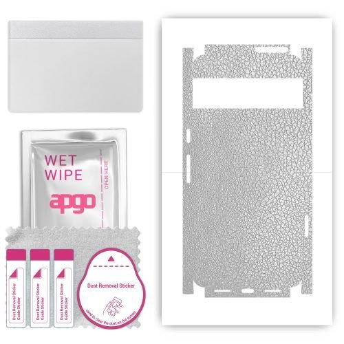 folia naklejka skórka strukturalna na TYŁ+BOKI do Google Pixel 8 Pro - Skóra Srebrna - apgo SKINS