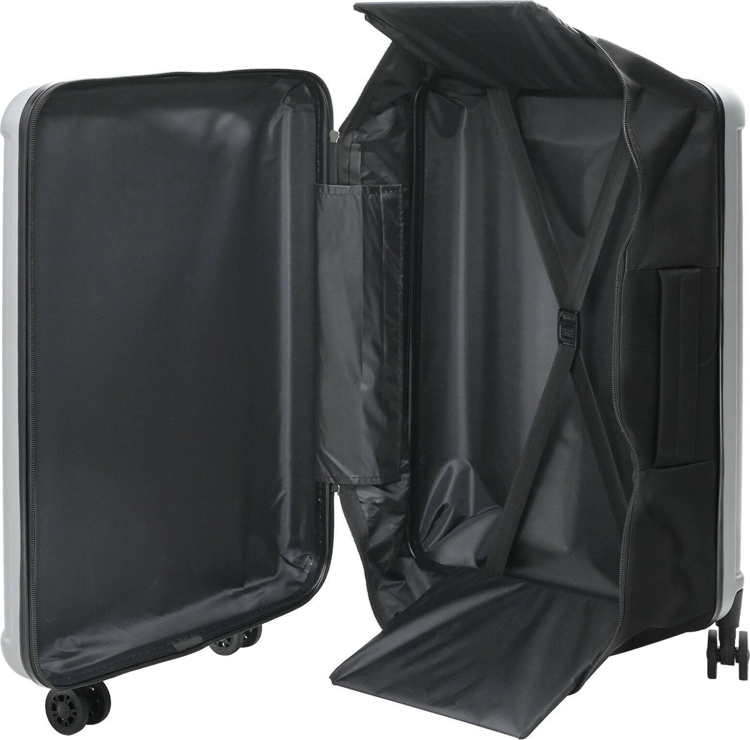 vidaXL Składana walizka twarda 28'' Srebrna 50x30x76 cm ABS
