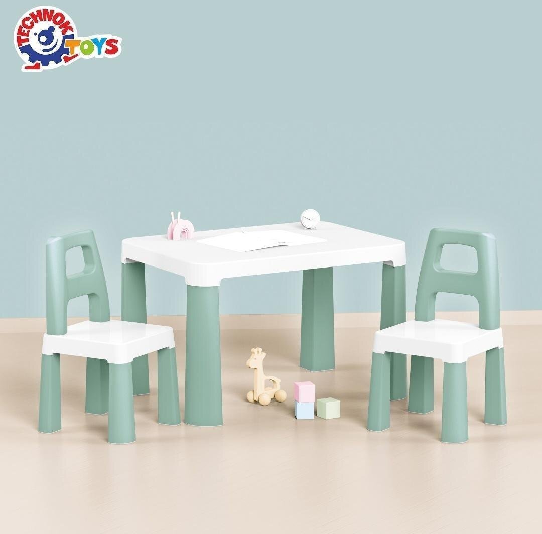 Stół dziecięcy zielony z dwoma krzesełkami