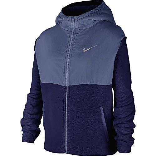 Nike Therma bluza dziecięca z kapturem, zapinana na zamek błyskawiczny, niebieski Void/Mystic Navy, XL
