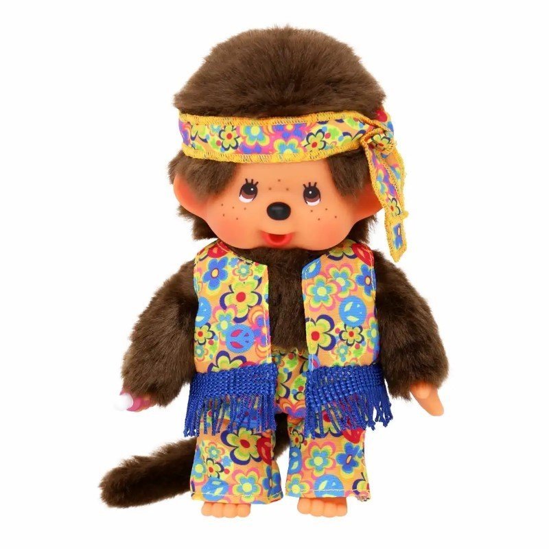 Monchhichi - Pluszowa małpka 20cm, flower power boy