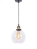 Lampy sufitowe - NAVARRO lampa wisząca loft czarno-złota klosz przezroczysty E27 - miniaturka - grafika 1