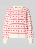 Swetry damskie - Kardigan o kroju regular fit z wyhaftowanym motywem na całej powierzchni model ‘Brielle’ - miniaturka - grafika 1