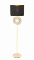 Lampy stojące - Lumina Deco MONTERONI glamour lampa podłogowa złota z czarnym abażurem - miniaturka - grafika 1