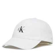 Czapki damskie - Czapka z daszkiem Calvin Klein Monologo Printed Baseball Cap LV04K5027G Biały - miniaturka - grafika 1
