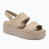 Pływanie - Sandały damskie Crocs Brooklyn Low Wedge latte/mushroom - miniaturka - grafika 1