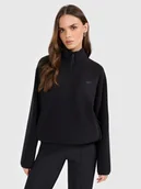 Bluzy damskie - 4F Polar regular bez kaptura damski - czarny XS - miniaturka - grafika 1