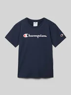 Koszulki dla chłopców - T-shirt z nadrukiem z logo - miniaturka - grafika 1