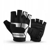Rękawiczki rowerowe - Krótkie rękawiczki sportowe ROCKBROS [Rozmiar XXL, Kolor Srebrny] - miniaturka - grafika 1