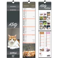 Kalendarze - Kalendarz miesięczny, 2024, 11x48 cm, terminarz paskowy, ścienny, Koty - miniaturka - grafika 1