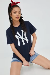 Koszulki i topy damskie - 47brand 47brand t-shirt bawełniany MLB New York Yankees kolor granatowy z nadrukiem - grafika 1