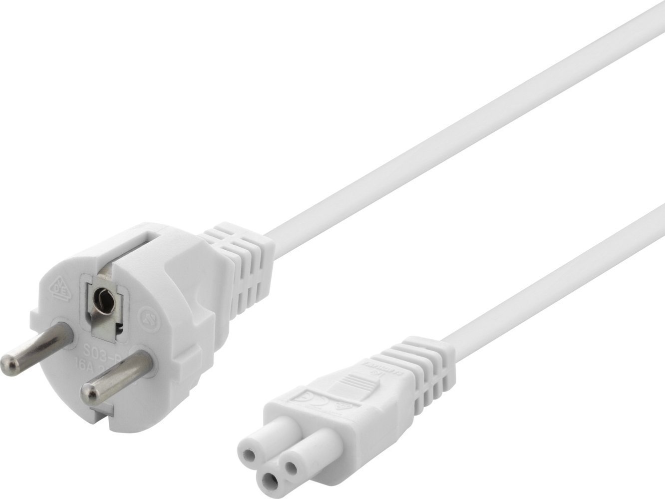 Kabel zasilający Deltaco Earthed device cable, straight CEE 7/7 > IEC 60320 C5, 0.5m