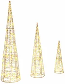 Ozdoby bożonarodzeniowe - vidaXL Choinka z 90 diodami LED 3 pcs Ciepła biel 20 x 20 x 80 cm PET - miniaturka - grafika 1