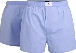 Męskie bokserki TOM TAILOR, 2-pak - tkane szorty, bawełna, popelina, w kratkę jasnoniebieski M - Majtki męskie - miniaturka - grafika 1