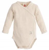 Body dla niemowląt - Body niemowlęce koperta bawełna prążek Makoma Harmony Natural Beige 56 cm - miniaturka - grafika 1
